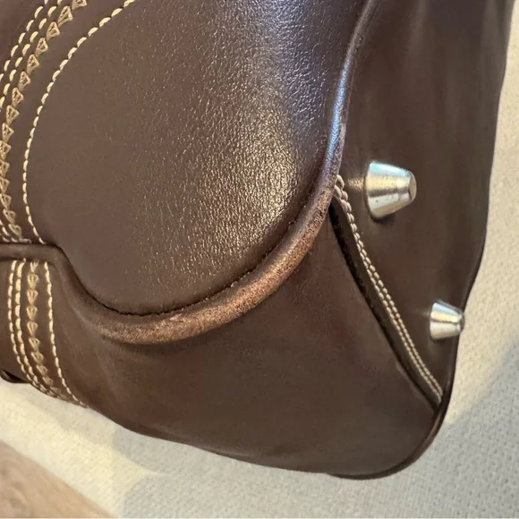 Coach Vintage Brown Leather Soho Satchel Purse with Dust Bag F10581